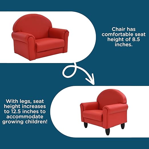 Children's Factory As We Grow Toddler Chair, Red, CF805-196, Flexible Seating for Daycare or Preschool, Kids Reading Chair, Playroom Furniture