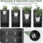 Tall Metal Cube Planter for Outdoor Plants 15" L x 15" W x 30" H, Heavy Duty Steel Planter Box with Removable Insert Shelf, Rectangular Planters for Porch, Garden, Yard, Hotel (Black)