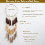 Artilady Macrame Dream Catchers for Bedroom - Tassel Wall Hanging Handmade Dreamcatchers Home Decor with Tassel Feather Ornament Craft Blessing Gift (Mix Brown)