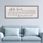 LuZhiQiang Holy Spirit You are Welcome Here Wall Decor 40"X15" Quote Christian Bible Verse Scripture Religious Art Wall Sign (Black)