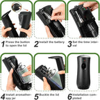 12 Pack Automatic Air Freshener Spray Dispenser,Wall Mounted or Free Standing Auto Freshener Dispenser Aerosol Sprayer for Hotel Office Living Room Bathroom Commercial Place,Black