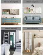 Unbreakable Full Length Wall Mirror,The Door Mirror,4Pack 14''x14'',Acrylic Kids Shatterproof Plexiglass Long Mirrors for Bedroom Closet,Children Non Glass Stick on Mirrors