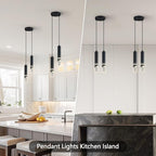 Modern Dimmable Led Pendant Lights Kitchen Island, Ideal for Living Room, Bedroom,Sink 12w LED Crystal Energy-Saving Hanging Lamp for Cozy Lighting (Black 2 Light)