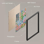 SIGNWIN Framed Tropical and Floral Bright Botanical Preppy Room Decor Pink Decor Digital Art Modern Art Decorative Multicolor Scenic for Bedroom - 11"x14"x4 Black