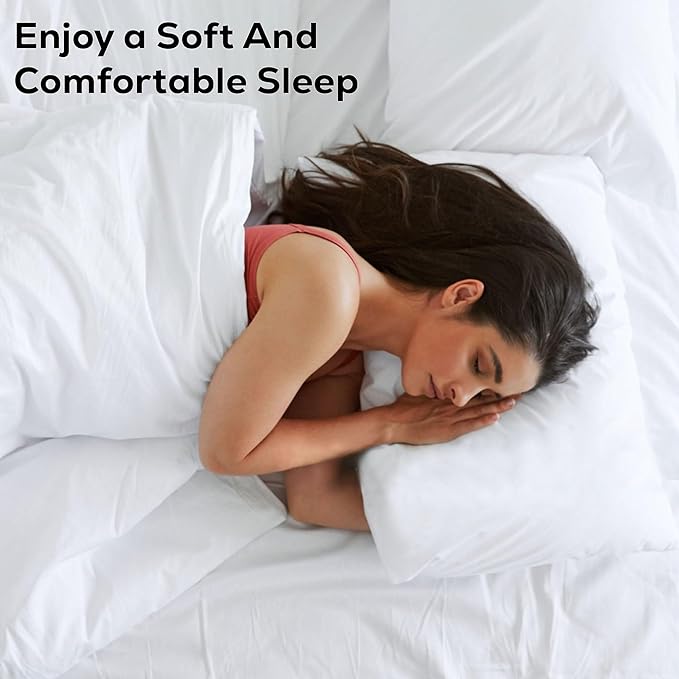 GOLD TEXTILES White Throw Pillows Insert (Pack of 4) Polyester Sham Stuffer Throw Pillow - Lightweight Square Indoor Decorative Pillows - Bed and Cushion Couch Pillows (4, 12 X 20)