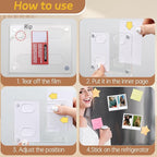 6Pack Magnetic Refrigerator Picture Frames fit 2PCS Mini 2x3 Pictures Collage, Acrylic Photo Frame Compatible with Fujifilm Instax Polaroid Mini for Home Office Fridge/Locker (Clear, 2x3*2 Picture)