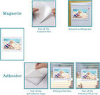 CRUGLA 12 Packs 4x6 Magnetic Picture Frames for Refrigerator， White Peel and Stick Frame Bulk, 4 by 6 Photo Holders for Fridge Dishwasher Whiteboard