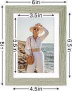 Vittanly 5x7 Picture Frames Set of 9, Shatter Resistant Plexiglass, Display 4x6 Pictures with Mat or 5x7 without Mat, Photo Frames for Wall or Tabletop, Engineered Wood, Driftwood