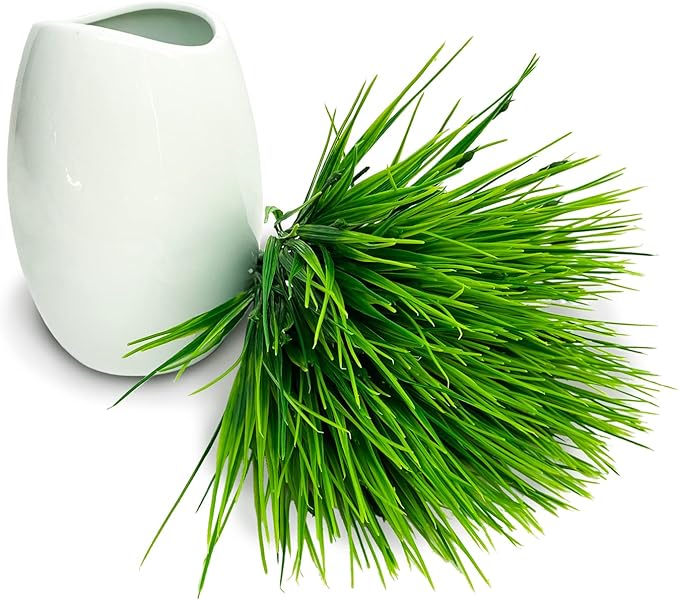 10 Bundles Artificial Grass Plants,Outdoor Faux Grass Plant UV Resistant Fake Plastic Wheat Grass for Indoor Outdoor Fake Realistic Grass for front porch yard patio balcony Garden Decoration- Green