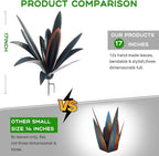 DIY Metal Agave Plant Art Yard Tequila Art Sculpture, Tequila Rustic Garden Sculpture Statue Outdoor Decor,Agave Metal Plants for Yard, Garden Lawn Ornaments (12 Leaves -Black)