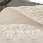 Madison Park Quebec King Size Quilt Bedding Set - Ivory , Damask – 3 Piece Bedding Quilt Coverlets – Ultra Soft Microfiber Bed Quilts Quilted Coverlet