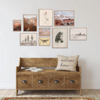 KBKBART Vintage Southwestern Wall Art, 9 PCS Farmhouse Southwest Wall Decor, American Rustic Arizona Wall Art, Boho Ranch Desert Western Poster Pictures, Southwest Art Prints for Western Bedroom,