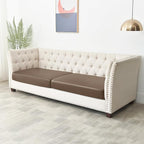 Yates Home PU Leather Couch Sofa Cushion Slipcover Water-Proof Elastic Chair RV Seat Covers Loveseat Sofa Furniture Protector Slip Cover for Settee Seater Replacement Living Room（2 Pieces, Camel）