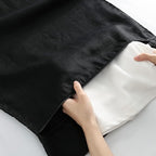 Linen Hanging Laundry Bag, 100% Linen Over The Door Laundry Hamper with Buttons and Zipper, Space Saving Door Hampers for Laundry Dirty Clothes Home Travel, Black
