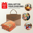 Colorful Throw Blanket 80"x90" Pure Cotton Luxury Throw Rustic Quilt Floral Pattern Home Decor Orange Blanket Lightweight Picnic Blanket(80"x90",04-Garland)