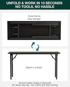 Frylr Small Folding Computer Desk – Portable 55.1 Inch Foldable Laptop Table, Collapsible and Compact for Easy and Fast Setup, Lightweight for Small Spaces, Home Craft and Study Use, Charcoal Wenge