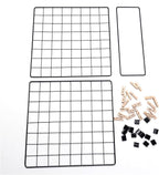 Photo Display Rack, Note Display Rack, Double sided Photo Metal Rack, Desk Photo Manager, With 20 Wooden Clips, Black