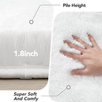 White Area Rug for Living Room: White Shag Rugs for Bedroom - Fluffy Area Rug 5x8 Plush Shaggy Carpet for Living Room,Bedroom