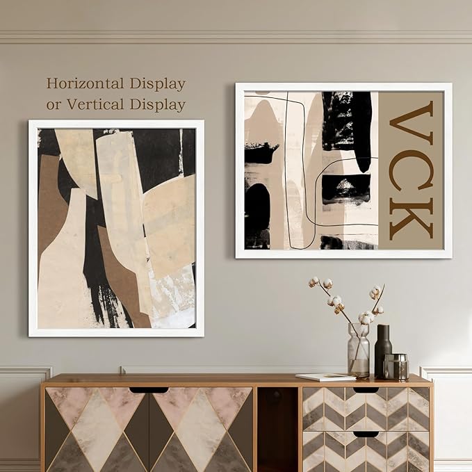 VCK 24x30 Poster Frames Set of 3, White Solid Wood Picture Frame, Textured Exclusive Gallery Frame - Wall Hanging