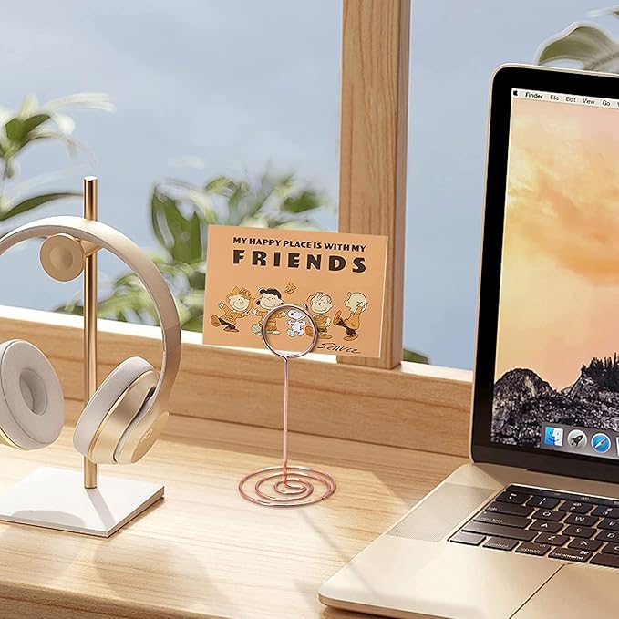 Table Number Holders 20Pcs - 3.35 Inch Place Card Holder Table Number Stands for Wedding Party Graduation Reception Restaurant Home Centerpiece Decorations Office Memo Photo (Rose Gold)