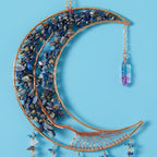 Agate Gemstone Dream Catcher 7 Chakra Tree of Life Dream Catcher with Rainbow Crystal Stones Handmade Dreamcatcher Wall Decor for Adults Boys Girls,Bedroom,Wedding,Garden,Bless Gift(Blue Moon)