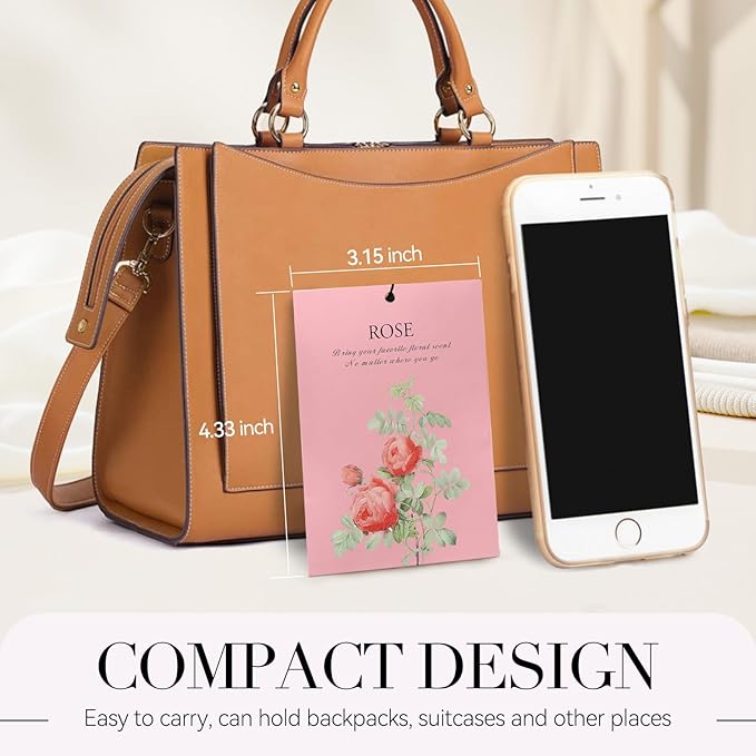 Rose Scented Sachet Bags - 12 Pack Closet Freshener Odor Eliminator, Long Lasting Home Fragrance for Drawers, Wardrobes & Cars, House Smell Good Products, Air Freshener for Closet