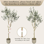 Artificial Olive Tree 5.4 ft Natural Olive Branches and Realistic Leaves for Modern Home Office Living Room Floor Decor 65 Inch
