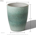 Emissary Home and Garden Bullet 11.5 in. Coastal Splash Ceramic Round Planter (11.5 in. L x 11.5 in. W x 14 in. H) with Drainage Hole