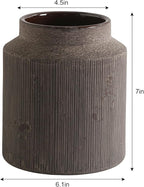 Farmhouse Vase for Home Decor, Vintage Rustic Terracotta Flower Vase Suitable for Home Decor, Living Room, Shelf, Dining Table. 7IN.