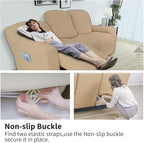 Easy-Going 8 Pieces Recliner Sofa Stretch Sofa Slipcover Sofa Cover Furniture Protector Couch Soft with Elastic Bottom Kids, Spandex Jacquard Fabric Small Checks Sand