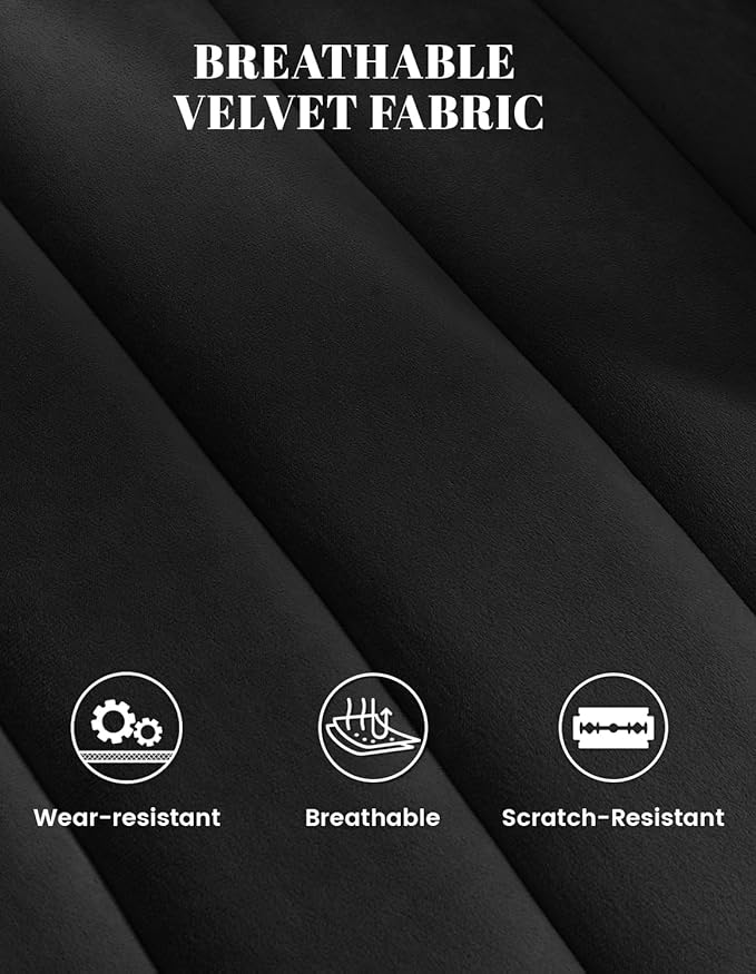 Kromax Swivel Accent Chair with Armrest, Mid Century 360 Degree Swivel Barrel Chair Overstuffed Tufted Velvet, Ideal for Living Room, Bedroom, Reading Room, Black