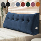 Gradient Velvet Triangular Wedge Pillow, Removable Cover Headboard Pillow for Daybed, Backrest Positioning Support Pillow Cushion Resting Reading Relaxing (Blue, Full(54 * 20 * 8in))