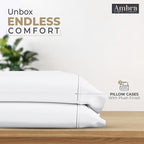 Ultra Soft Pillow Protectors 400TC Set of 2 Breathable Pillow Covers 100% Protection Against Stains, Dust & Dirt - Machine Washable