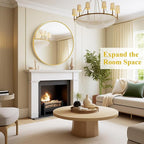 Fabuday Gold Circle Mirror for Bathroom - 24 Inch Golden Framed Round Mirror for Wall Decor, Living Room, Bedroom, Entryway Circular Mirrors