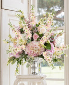 8PCS Pink Artificial Delphinium Flowers with Clematis Greenery Long Stem Artificial Flowers for Tall Vase for Home Wedding Floral Arrangement Centerpiece Table Decor (Flesh Pink)