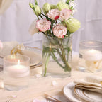 12pcs Glass Cylinder Vases for Centerpieces, Clear Ribbed Flower Vases for Wedding Decorations, Vintage Decorative Vase Set for Flowers, Hurricane Floating Candle Holder for Party Home Decor, 4''+6''