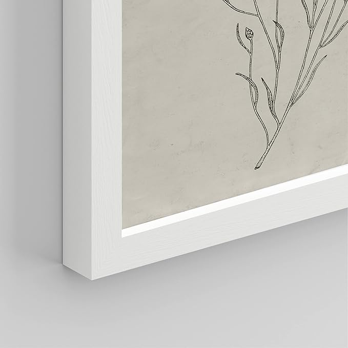 SIGNWIN Framed Vintage Wildflower Wall Art, Set of 4 Plant Collage Drawing Wall Decor Prints, Nature Wilderness Wall Décor for Living Room, Bedroom - 8"x10" White