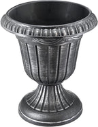 PL20SL Classic Traditional Plastic Urn Planter Indoor/Outdoor, 10" x 12", Brushed Silver