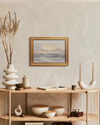 HUARCEY Gold Framed Vintage Wall Art for Living Room, Landscape Painting Prints Shelf Decor for Kitchen, Aesthetic Bedroom Wall Art, Christmas Gifts for Friends or Family (Sea or Sky - 12"x16")