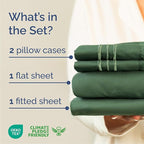 Cal King Size 4 Piece Sheet Set - Comfy Breathable & Cooling Bed Sheets Set - Hotel Luxury Bedding for Women, Men, Kids, Teens, Boys & Girls - Deep Pockets and Wrinkle Free - Oeko-Tex - Emerald Green
