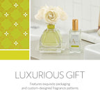 AGRARIA AirEssence Flower and Reed Diffuser Set, Handmade Sola Flower Botanical Home Fragrance Set, Scented Oil Reed Diffuser Gift for All Occasions