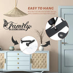 Family Signs Metal Wall Decor, Oppro Family Is Everything Word Sign with Butterfly for Home Decor, Black Art Plaque Letters for Living Room, Dining Room Bedroom Housewarming Mother's Day Father's Day Gift , 17”x6.3”