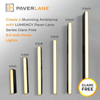 LUMENGY Paver Light Slim 0.5x16 Inch Glare-Free 2700K Warm White, Steel Brick Lighting for Pavers, Walls, Driveway & Pathway Borders, Waterproof IP67, 12V AC/DC Drive-Over Rated