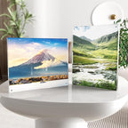 8x10 Acrylic Picture Frame 5 Pack, Clear Freestanding Double Sided Frameless Magnetic Photo Frames, Desktop Display Decor Gift