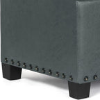 Joveco 47 Inch Storage Ottoman Bench,Tufted Fabric Storage Bench with Nailhead Trim for Bedroom (47”,Gray)