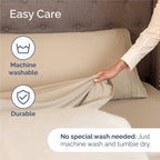 Split King Size 5 Piece Sheet Set - Comfy Breathable & Cooling Bed Sheets Set - Hotel Luxury Bedding for Women, Men, Kids, Teens, Boys & Girls - Deep Pockets, Soft and Wrinkle Free - Oeko-Tex - Cream