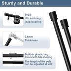 Latest Curtain Rods for Windows 28 to 120 Inches Length Adjustable 1 Inch Diameter Window Heavy Duty Curtain Rod with Aluminium Finials Set for Outdoor, Farmhouse, Bedroom, Living Room, Black