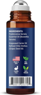 Frankincense Essential Oil Roll-On 10 ml - Pure, Natural Oil with Grapeseed for Aromatherapy & Skin Care - Nexon Botanics