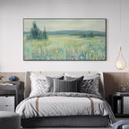 SIGNWIN 24"x46" Extra Large Framed Wall Art Wildflower Meadow Landscape Soft Pastel Nature Illustration for Home Living Room Bedroom Decor (Frame Assembly Required)