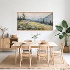 Aurlan Christian Jesus with Lost Sheep Wall Art(40"x20"), Boho Religious Lamb The Good Shepherd Psalm 23 Canvas Artwork, Large Abstcat Watercolor Vintage Nature Landscape Bible Story Decor for Home Dining Room Christ Gift